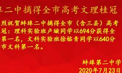 蚌埠高考状元揭晓了_蚌埠高考状元揭晓了吗