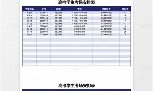 高考考场时间表,高考考试考场考试表