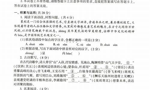 河南省高考语文试题_高考河南语文试题答案